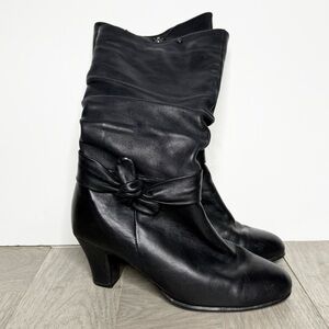 Blondo Black Leather Heel Boot 7 1/2 W